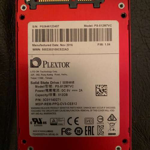 Plextor 512gb SSD 2.5 inch