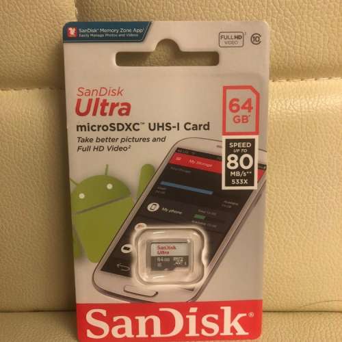 SanDisk Micro SD 64GB UHS-I U1 CLASS 10 MicroSDXC Memory Card記憶卡