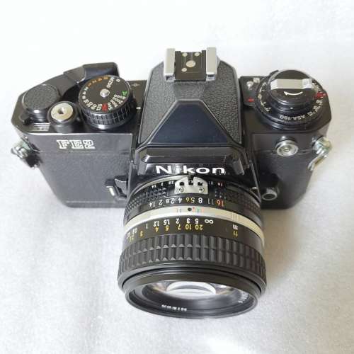 Nikon FE2 菲林相機 連 原廠50mm f/1.4 ais標準鏡頭 罕有蜂巢快門簾