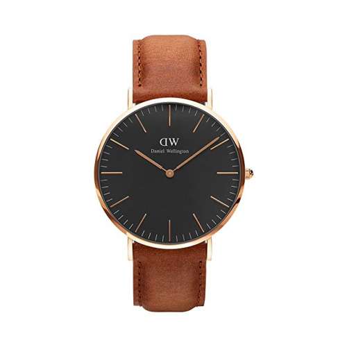 全新 Daniel Wellington Wellington Classic Black Durham Watch 40mm 玫瑰金 淺棕...