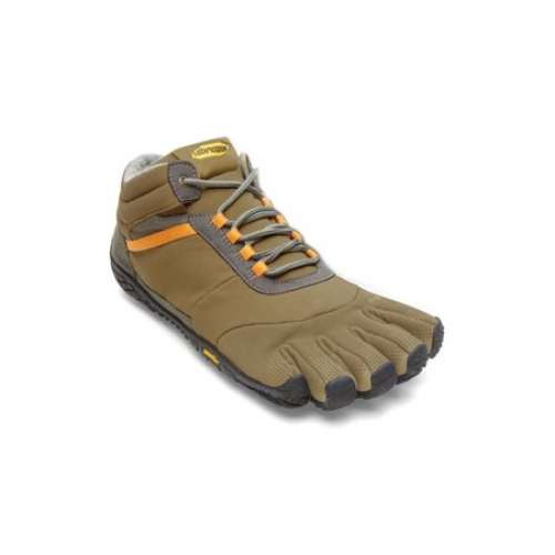 Vibram 15M5301 Men's Trek Ascent Insulated Khaki/Orange Icetrek Grip Warm Shoes
