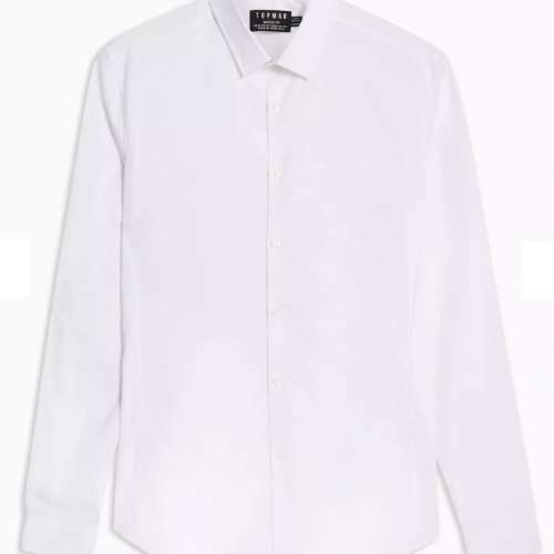 TOPMAN White Long Sleeve Shirt Size L