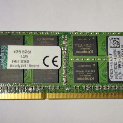 Kingston 8GB 1600mhz Notebook Ram DDR3