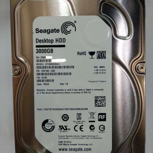 二手Seagate  3Tb Hard Disk