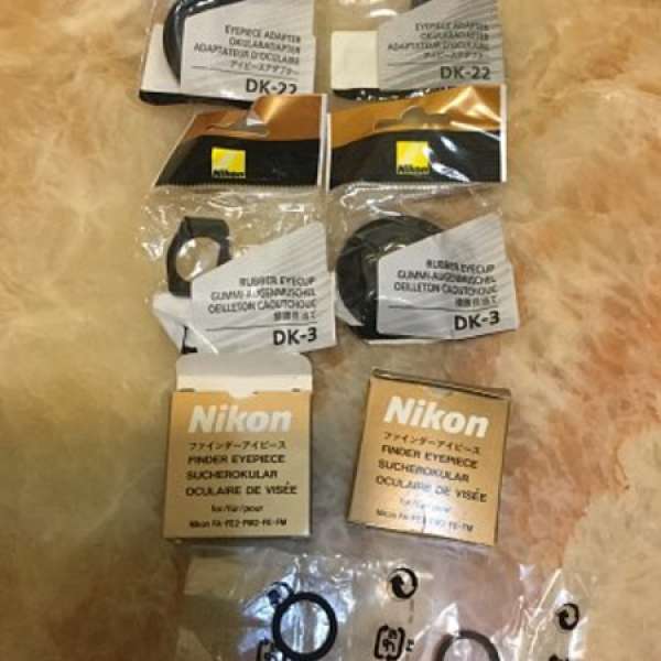全新Nikon Eyecup 三寶 (DK3, DK22, FE-FM Finder Eyepiece)