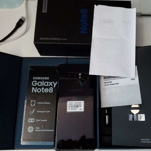 99.9% New Samsung Note 8 64gb 黑色 行貨 有盒有單 配件全新未用