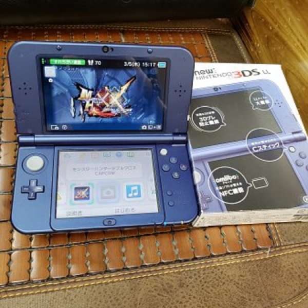 日版新款 N3DSLL遊戲機  金屬藍有盒有說明書九成新