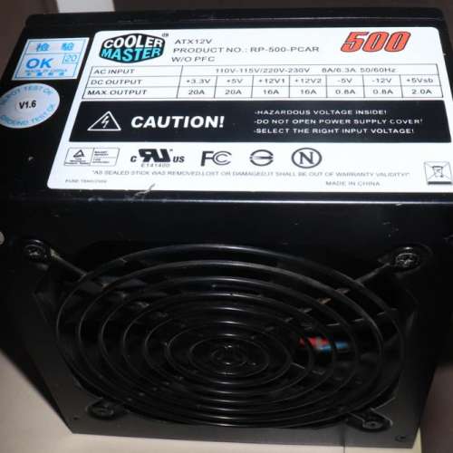 Cooler Master RP-500-PCAR 500W ATX12V Power Supply PSU火牛