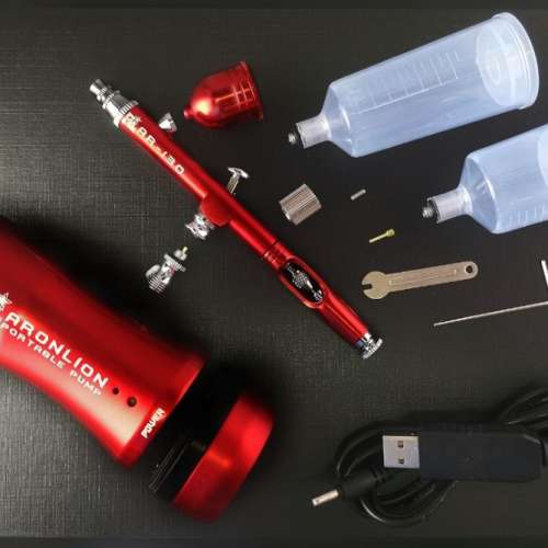 🌈N2+Plus ARONLION🌈 (售) $400 (全新自停充電式便携氣泵噴筆/噴槍套裝/模型氣泵) ...