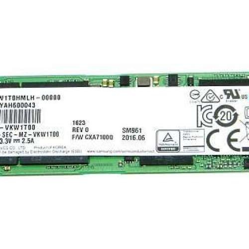 SAMSUNG sm961 (960 pro OEM版) 256 MLC NVME PCIE SSD x 3