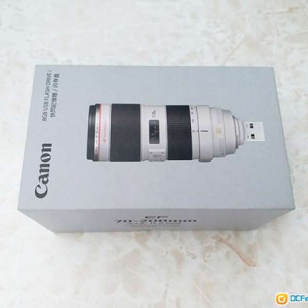 全新未用過原廠Canon 70-200 2.8L IS II USM鏡頭模型 8GB USB 手指