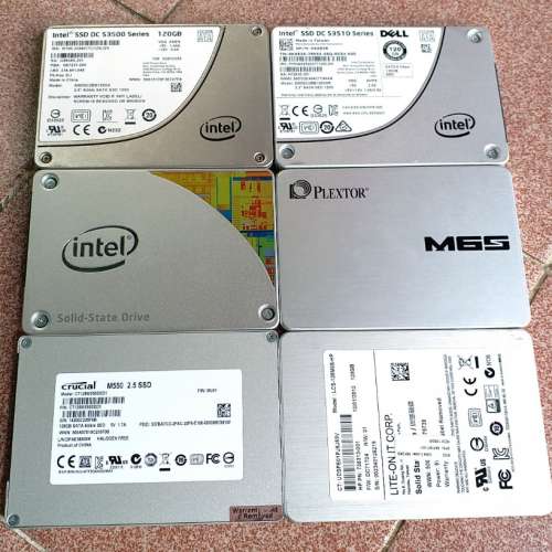 INTEL DC S3500 120GB，LITEON 128GB，crucial 128GB，MLC