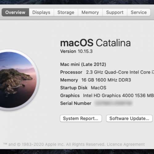 Mac mini Late 2012（90% new、i7 Quad-Core 2.3GHz、16GB Ram、500GB SSD、1TB HDD)