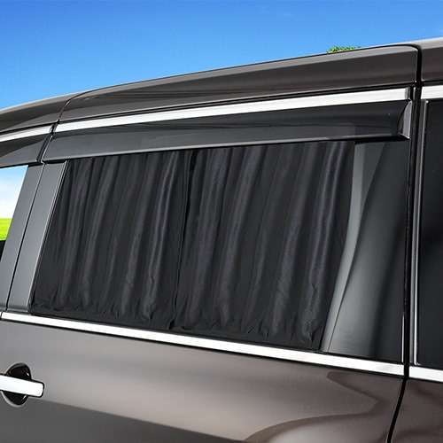 日本 SEIWA 汽車用防灑車窗簾布路軌黑色窗布 ( 1對裝 )