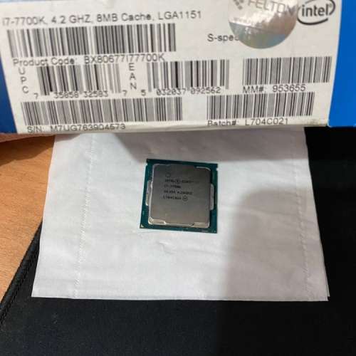 Intel i7 7700K 香港行貨，跟原裝盒，2017年中買入