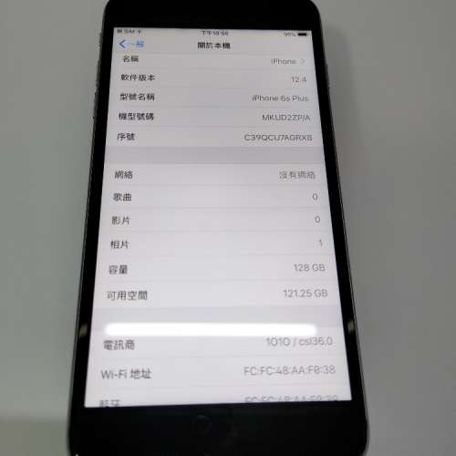 99新 iPhone6S Plus 128gb 太空灰 電池健康度87 iPhone6SP