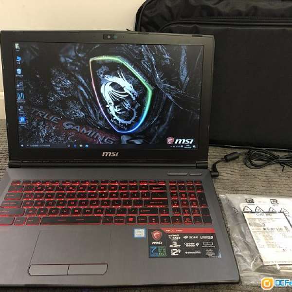 95%新Msi GV62 Intel i7/16gb/128gb SSD +1TB/Gtx1050-4gb Gaming Notebook