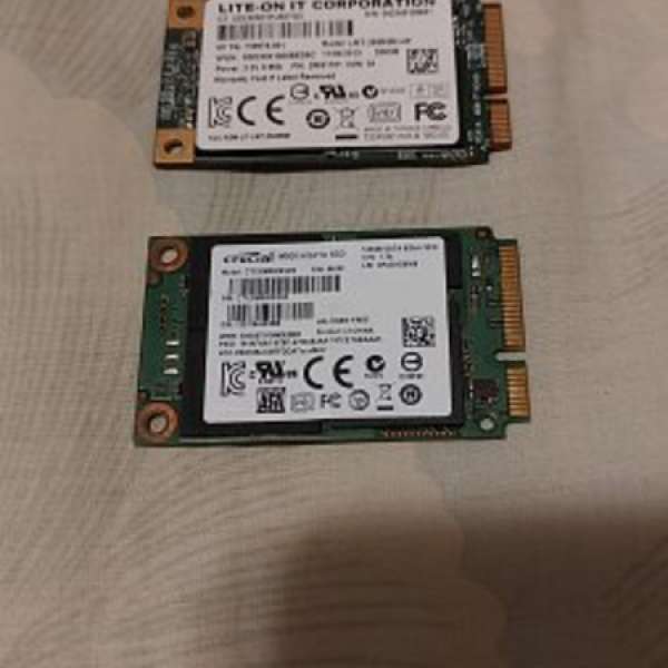 兩隻壞 mSATA SSD Crucial LiteOn