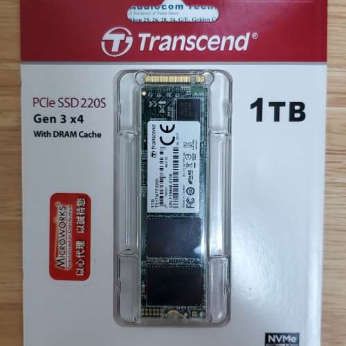 全新 Transcend NVMe SSD 220s 1TB Micron芯片