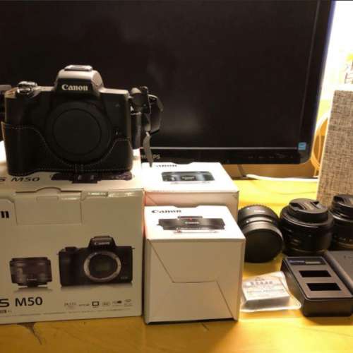 Canon EOS M50 (行貨有保） 適合完美主義者 Kit Len 50mmF1.8 原廠轉接器EF-EOSM