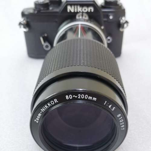 Nikon EM 菲林相機 連 原廠80-200mm 恒定光圈f/4.5 ais 人象到打雀 一鏡搞掂。