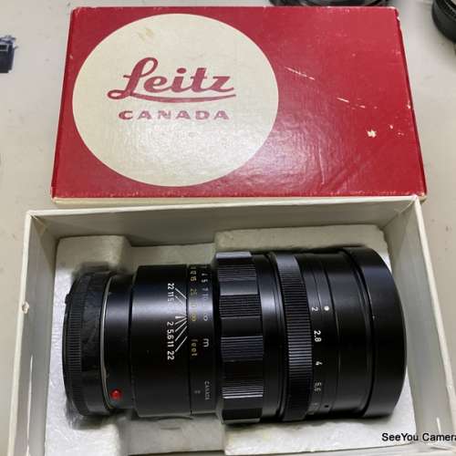 90-95% New Leica 90mm f/2 Black M Lens With box