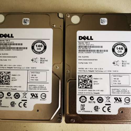 Dell Server 正式企業板服務器硬盤 P/N 9SV066-150 146GB 1.5萬轉 , SAS 2.5 in 6G...