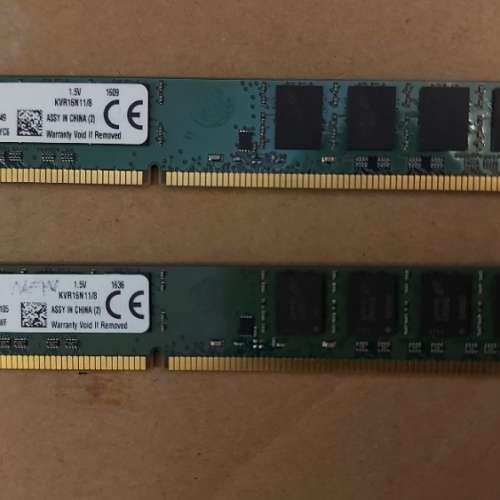 出售Kingston 2×8g DDR3 Ram