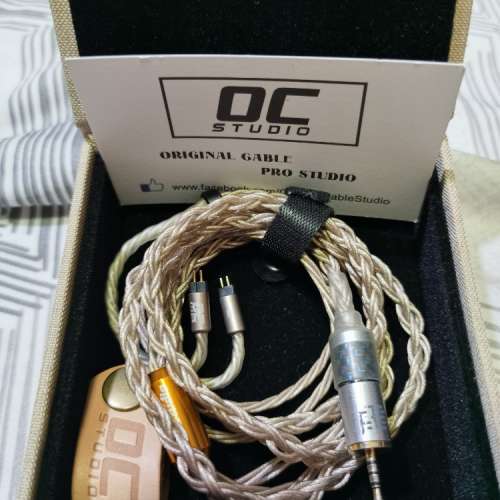 Oc audio oc AuX 8股 單晶銀鍍金 耳機升級線 2pin 2.5 ocaudio