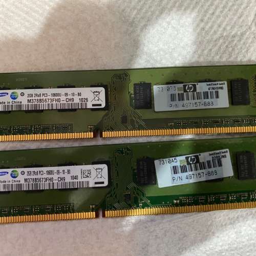 Samsung DDR3 4G(2GX2) 1333Mhz 雙面Ram 100%Work