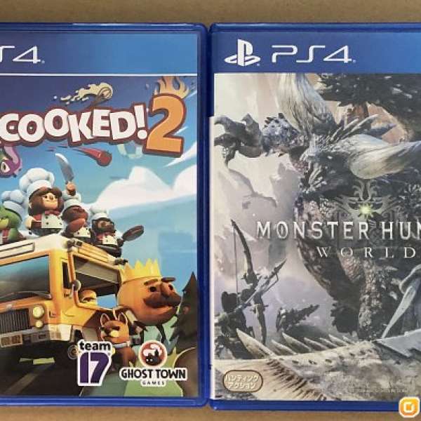 PS4 Overcooked 2 / Monster Hunter world mhw