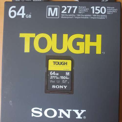全新 Sony Tough SF-M 64GB SF-M64T UHS-II SDXC R:277 W:150