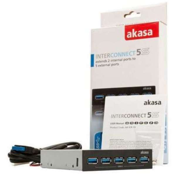 100%new，Akasa USB 3.0 x5 HUB，可安裝在Floppy Disk或CD-ROM