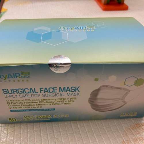 全新 Oxyair Mask 口罩 天藍色 香港製造 Made in HK