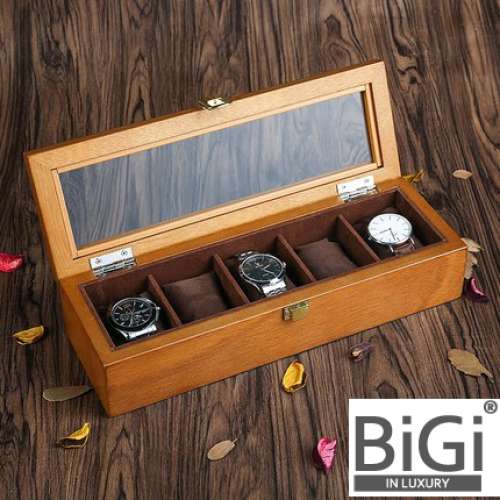 BIGI 名貴木錶盒 一個裝五隻 三種顏色 Luxury wood watches box 3 colors 全新現貨...