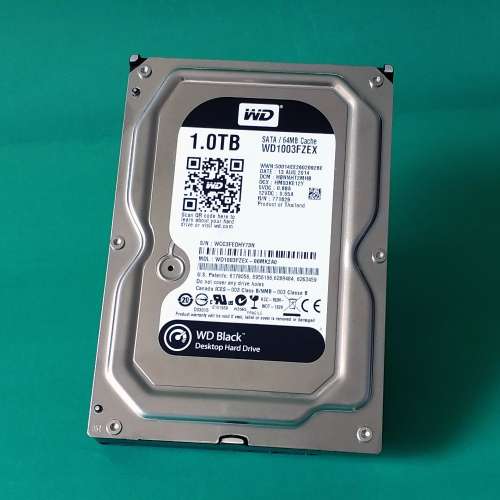 WD Black 黑標 3.5” SATA 1TB Hard Disk HDD硬碟機, 7200rpm, 64MB for Desktop PC