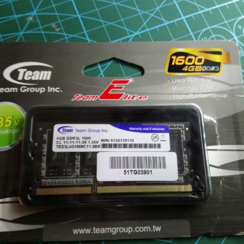 DDR3 1600. 4G. Notebook Ram 1.35V