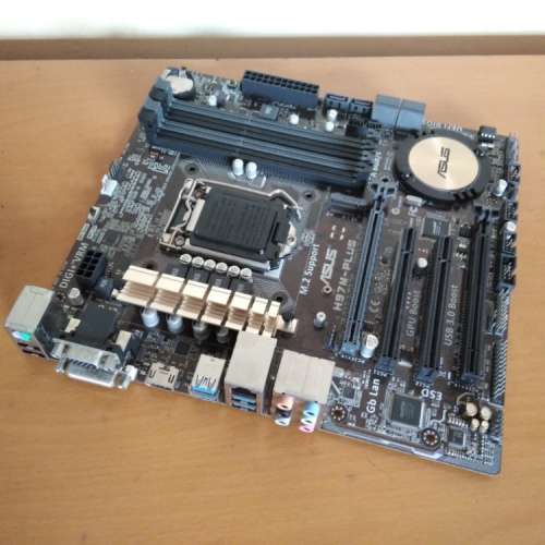 (新淨H97細板) ASUS H97M PLUS底板連原裝背板(支援m.2 運作正常 Bios已更新)