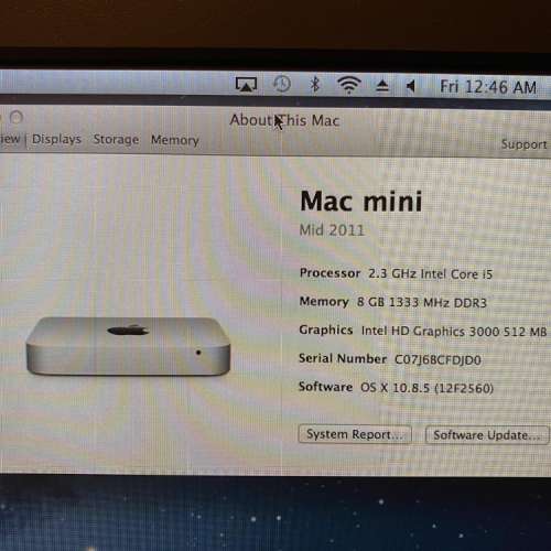 2011年Mac mini i5@2.3ghz 8gb ram 500gb hdd 齊盒件 full set 可自行改配置