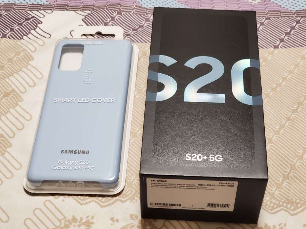 全新未開封+送原廠保護殼SAMSUNG Galaxy S20+5G (12+128) 天空藍色電訊