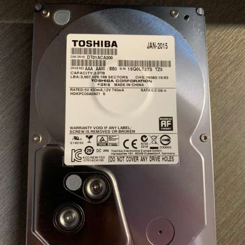 Toshiba DT01ACA200 2TB 3.5" HDD