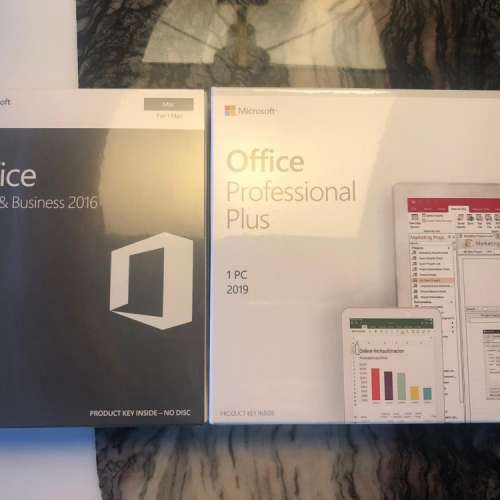 [全新行貨盒裝] Microsoft Office 專業版plus 2019/2016 +DVD 安裝 PC / MAC