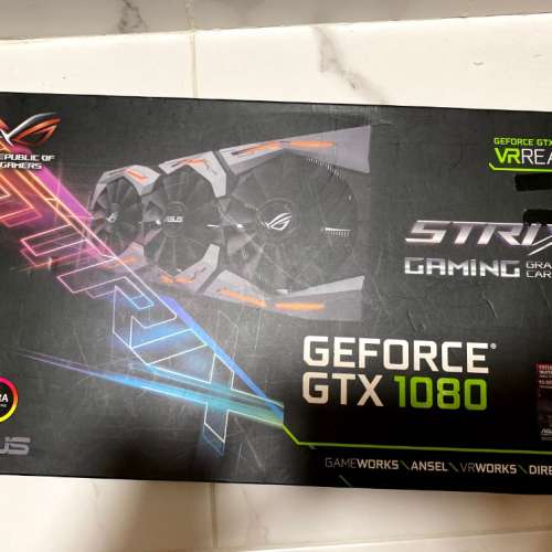 ASUS ROG Strix GeForce® GTX 1080 - 100%work 少用 有盒 無單無保