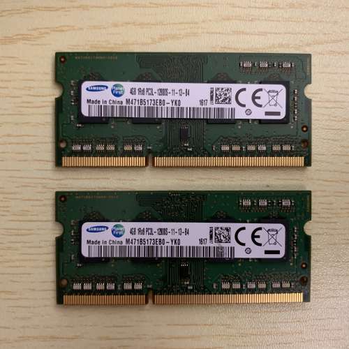 Samsung 4GB PC3L-12800S 1600MHz SO-DIMM Notebook RAM (Total 2pcs = 8GB)
