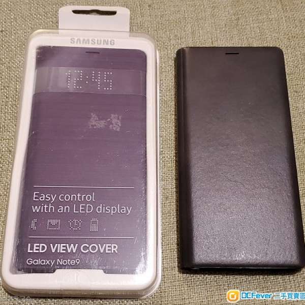 Samsung Note 9 ( LED View Cover 紫色原裝  +  Leather Wallet Cover 黑色原裝 )