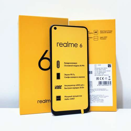全新(New) • Realme 6《6.5” FHD+, 4+128Gb, 16+64/8/2/2MP, 4300mAh》