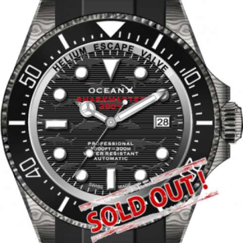 99新 OCEANX 大馬士革鋼錶 瑞士機芯 限量 全齊