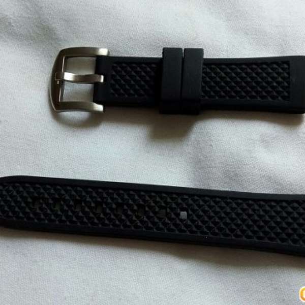 全新 Seiko 車軚紋代用錶帶 (20mm)黑色連兩支針