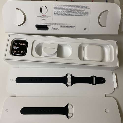 Apple watch S4 黑色不鏽鋼 44mm