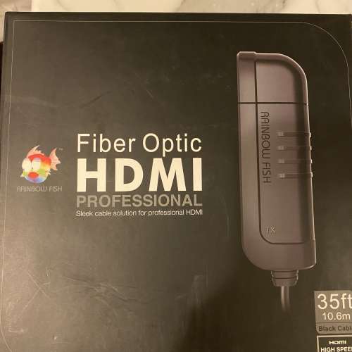 出售：Rainbow Fish Fiber Optic HDMI Cable 35ft (10M)全新